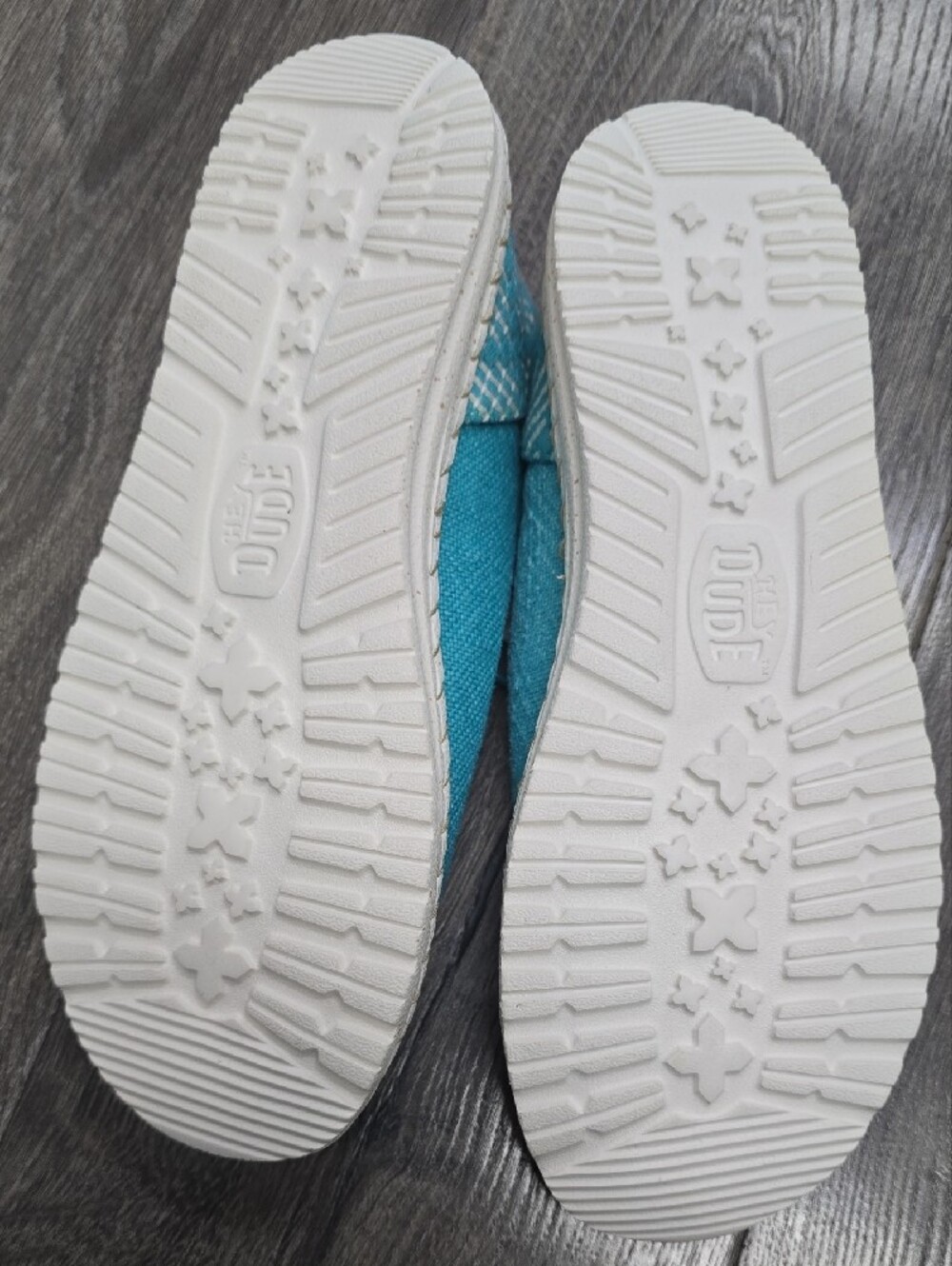 Hey Dude Turquoise Canvas Slip-On Moccasins - Picture 3 of 3